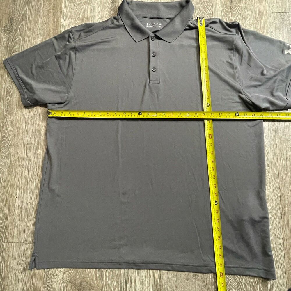 Under Armour Polo Shirt Mens 4XL Gray HeatGear Loose Golf Athletic Performance - Picture 2 of 3